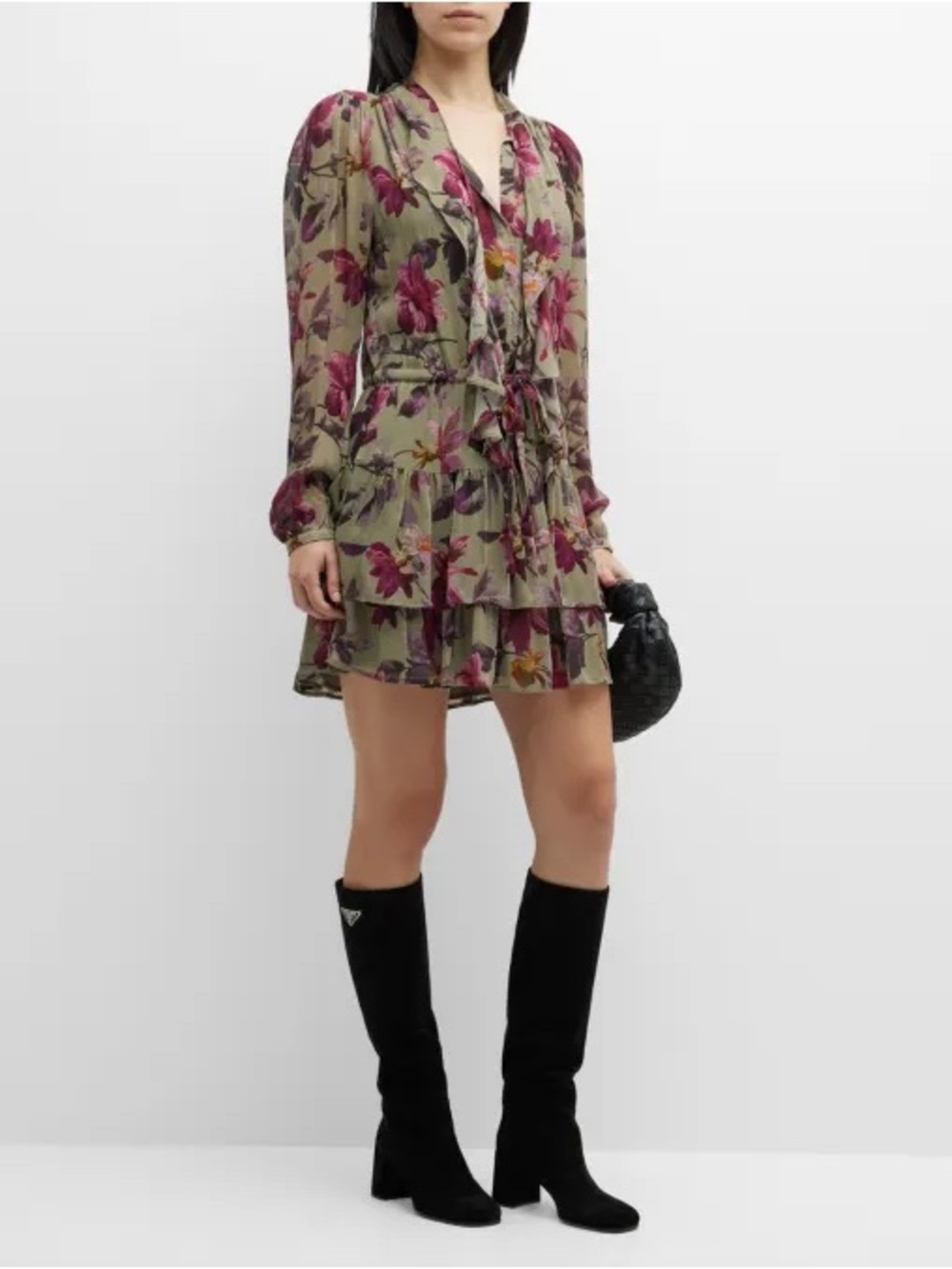 NWOT Paige Elynne Floral Mini Dress 100% silk floral mini dress - Picture 2 of 8